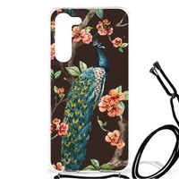 Samsung Galaxy S23 Plus Case Anti-shock Pauw met Bloemen - thumbnail