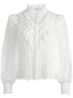 alice + olivia blouse Rheba à col montant - Blanc