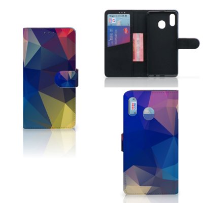 Samsung Galaxy M20 Book Case Polygon Dark