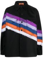 Missoni brushed-effect striped shirt jacket - Noir - thumbnail