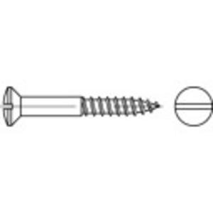 TOOLCRAFT TO-5446110 Bolverzonken houtschroeven 6 mm 30 mm Sleuf DIN 95 Messing 200 stuk(s)