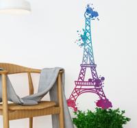 Eifel tower muursticker woonkamer waterverf - thumbnail