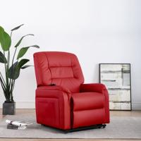vidaXL Fauteuil elektrisch sta-op-stoel kunstleer rood