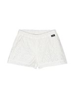 Aspesi Kids short en coton à broderie anglaise - Blanc