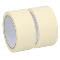 Afplaktape/schilderstape - 2x - wit - 36mm x 25m - voor binnen/buiten - thumbnail