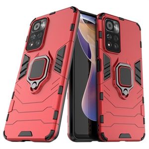 Xiaomi Poco M4 Pro 5G hybride hoesje met ringhouder - rood