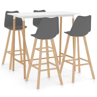 vidaXL 5-delige Barset grijs