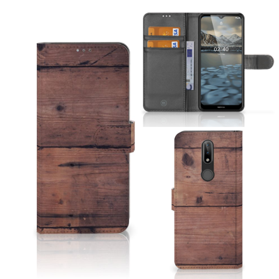 Nokia 2.4 Book Style Case Old Wood Nokia 2.4 Book Style Case Old Wood