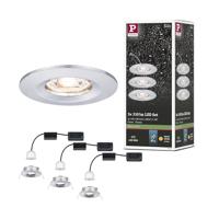 Paulmann 94303 Nova Mini LED inbouwlamp Coin 3 stuks rond stijf 3x4W plafondinbouwspot chroom inbouwlamp aluminium warmwit 2700 K, 12 W