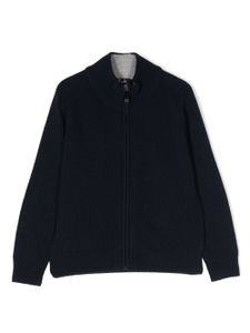 Il Gufo cardigan zippé à coudières - Bleu