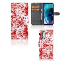 Telefoonhoesje met Naam Motorola Moto G51 5G Angel Skull Rood - thumbnail