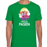 Paasei met duimen schuin omhoog vrolijk Pasen t-shirt groen voor heren - Paas kleding / outfit - thumbnail