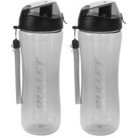 Set van 2x stuks bidon drinkfles/waterfles grijs 700 ml - thumbnail