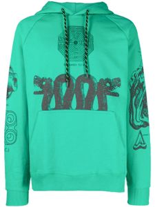 Etudes hoodie imprimé à lien de resserrage - Vert