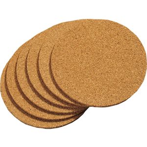 12x Ronde onderzetters van kurk 10 cm