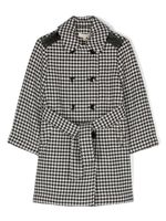 TWINSET Kids trench à motif pied-de-poule - Noir