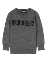 DSQUARED2 KIDS pull à logo en effet intarsia - Gris