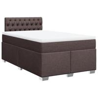 vidaXL Boxspring met matras stof donkerbruin 120x190 cm