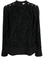 3.1 Phillip Lim blouse Shadow Vines en jacquard à col montant - Noir