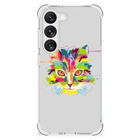 Samsung Galaxy S23 Stevig Bumper Hoesje Cat Color