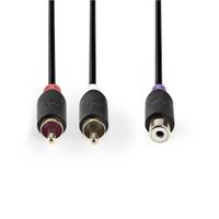 Nedis CABW24020AT02 Subwooferkabel 2x Rca Male - Rca Female 0,2 M Antraciet