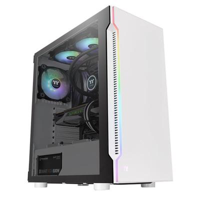 H200 TG Snow RGB - Midtowermodel - ATX - inclusief 120mm fan - RGB verlichting - zonder voeding - wit
