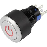 TRU COMPONENTS 1303029 LAS1-AWY-11T/R/12V/P Druktoets 250 V/AC 3 A 1x uit/(aan) Moment Rood IP65 1 stuk(s)