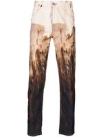 Vivienne Westwood painterly-print tapered cotton trousers - Marron