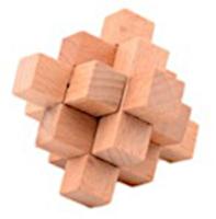 Johntoy puzzel hersenkraker 4,5 cm hout blank (A)