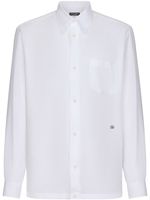 Dolce & Gabbana long-sleeved button-up linen shirt - Blanc