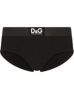 Dolce & Gabbana slip nervuré Brando à patch logo - Noir