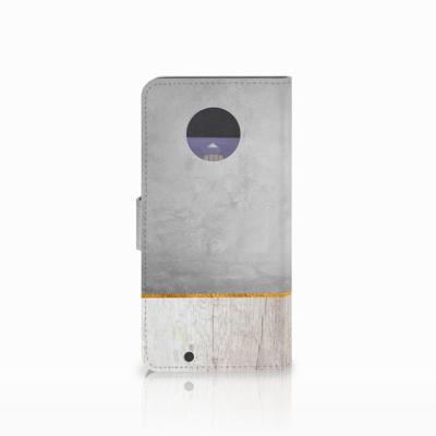 Motorola Moto G6 Book Style Case Wood Concrete Motorola Moto G6 Book Style Case Wood Concrete
