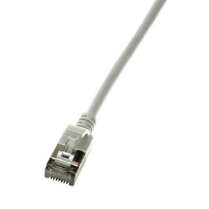 LogiLink CQ9062S RJ45 Netwerkkabel, patchkabel CAT 6A U/FTP 3.00 m Grijs Extreem dun, Vlambestendig, Flexibel, Folie afscherming, Halogeenvrij, Snagless,