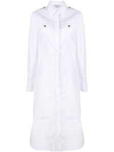 Alexander McQueen robe courte en coton à plis - Blanc