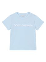 Dolce & Gabbana Kids logo-print cotton-jersey T-shirt - Bleu