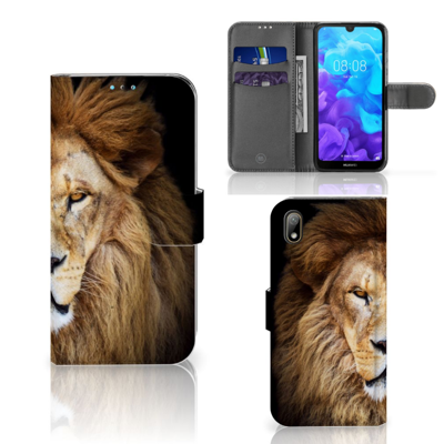 Huawei Y5 (2019) Telefoonhoesje met Pasjes Leeuw Huawei Y5 (2019) Telefoonhoesje met Pasjes Leeuw