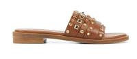 Bronx Dames Slippers in Leder (Cognac)