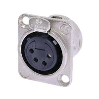 Neutrik NC4FD-L-1 XLR-connector Flensbus, contacten recht Aantal polen: 4 Zilver 1 stuk(s)