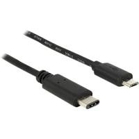 Delock USB-kabel USB 2.0 USB-C stekker, USB-micro-B stekker 1.00 m Zwart 83602 - thumbnail