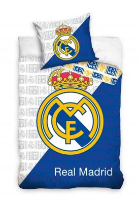 Real Madrid CF dekbedovertrek 140 x 200 cm wit/blauw 60 x 80 cm Real Madrid CF dekbedovertrek 140 x 200 cm wit/blauw 60 x 80 cm