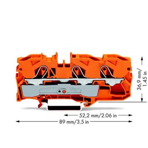 WAGO 2010-1302 Doorgangsklem 10 mm Spanveer Oranje 25 stuk(s)