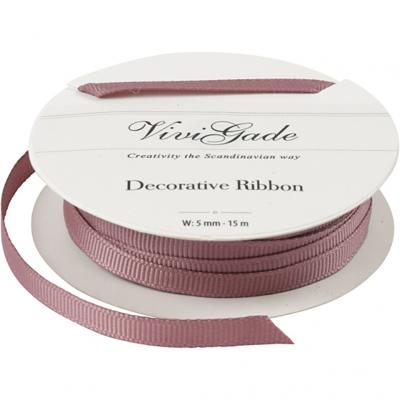 Vivi Gade decoratielint Grosgrain 5 mm / 15 meter donkerroze Vivi Gade decoratielint Grosgrain 5 mm / 15 meter donkerroze