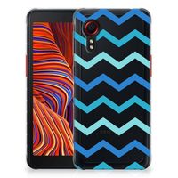 Samsung Galaxy Xcover 5 TPU bumper Zigzag Blauw - thumbnail