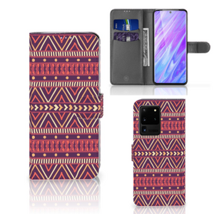 Samsung Galaxy S20 Ultra Telefoon Hoesje Aztec Paars