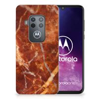 Motorola One Zoom TPU Siliconen Hoesje Marmer Bruin - thumbnail