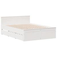 vidaXL Bedframe zonder matras met hoofdbord grenenhout wit 140x190 cm, bed, bed ombouw, boxspring, bedbodem, slaapkamermeubel, stapelbed