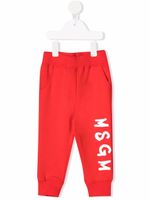 MSGM Kids pantalon de jogging à logo imprimé - Rouge