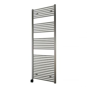 Sanicare elektrische design radiator 45x172 inox-look met Bluetooth en thermostaat links zwart