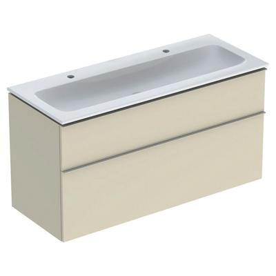 Geberit iCon wastafel 120 cm, met onderkast met 2 laden, zandgrijs