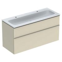Geberit iCon wastafel 120 cm, met onderkast met 2 laden, zandgrijs